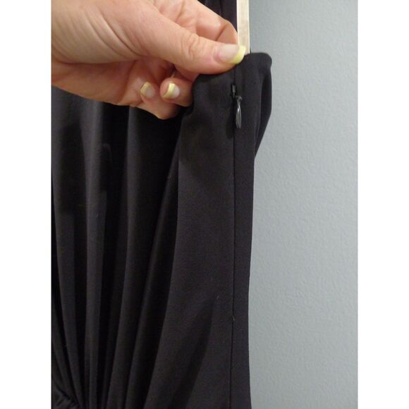 Halston Heritage Sheer Panel High Neck Gown - Black 12 - Picture 8 of 13